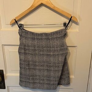 Aritzia Babaton Mini Skirt Black and White Tweed